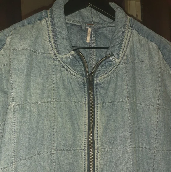 SOLD Free People Denim Dolman Jacket - Picture 6 of 9